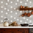 Square Gray Silver Peel and Stick Mosaic Wall Tiles Backsplash Tile