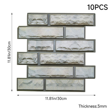 10 Pieces Beige & Light Grey Peel and Stick Wall Tile Stickers - Darphe
