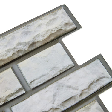10 Pieces Beige & Light Grey self adhesive 3D Wall Tile Stickers - Darphe