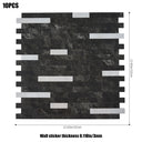 Thin Stripe Black Silver Self Adhesive Mosaic Wall Tiles - Darphe