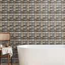 Brown Peel and Stick 3D Wall Bathroom Tile Stickers  - Darphe