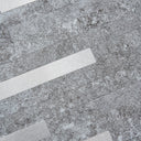 Thin Stripe Gray Silver Self Adhesive Mosaic Wall Tiles 