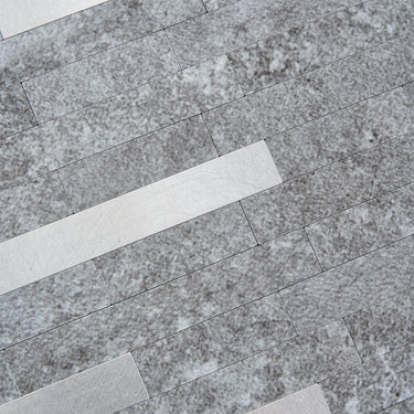Thin Stripe Gray Silver Self Adhesive Mosaic Wall Tiles 