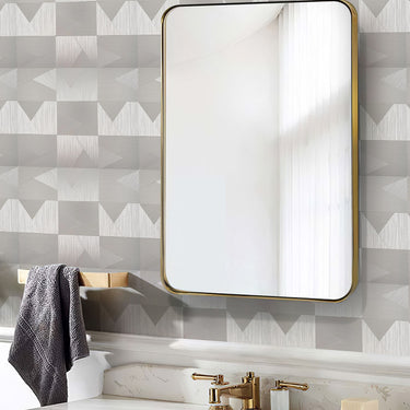 Self Adhesive Mosaic Tile Aluminum Plastic Wall Tile in Silver Grey