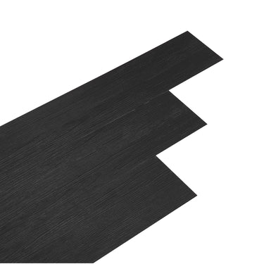 Black Wood Effect Peel and Stick Vinyl Floor Planks - 2mm Thick, 36pcs (5m²)