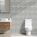 10 Pieces Beige & Light Grey Peel and Stick 3D Bathroom Wall Tile Stickers - Darphe