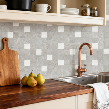 Square Gray Silver Peel and Stick Mosaic Wall Tiles Backsplash Tile