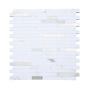 Silver Thin Stripe Peel and Stick Mosaic Wall Tiles - Darphe