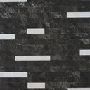 Black Silver Thin Stripe Peel and Stick Mosaic Wall Tiles - Darphe