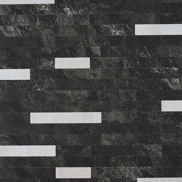 Black Silver Thin Stripe Peel and Stick Mosaic Wall Tiles - Darphe