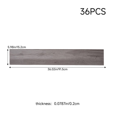 36 Pcs (5m²）Dark Grey Splicing Wood Grain PVC Floor Planks - Darphe