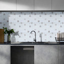 Square Silver Peel and Stick Mosaic Wall Tiles kitchen tile