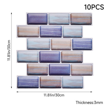 Purple self adhesive 3D Wall Tile Stickers - Darphe